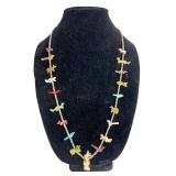 Zuni Fetish Necklace Hand Carved Stone Animals
