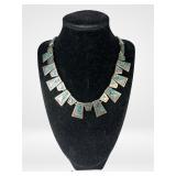 Massive Taxco Sterling Silver Turquoise Necklace