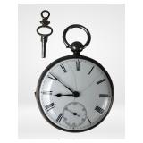 Antique European Key Winding Sterling Pocket Watch