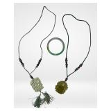 Chinese Jade Pendant Necklaces & Jadeite Bangle