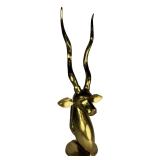 Hollywood Regency MCM Brass Antelope Bust Sculptur