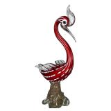 Vintage Murano Art Glass  Crane Bird Sculpture