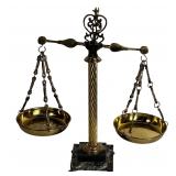 Neoclassical Brass & Black Marble Balance Scale