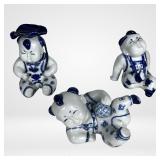 Chinese Blue & White Porcelain Tongzi Boy Figures