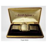 1940s Elgin De Luxe Wrist Watch in Box - 10k GF