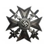 WWII German Spanish Cross in Silver with Swords
