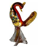Large Murano Art Glass Peacock Bird Sculpture