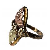 10K & 12K Black Hills Gold Leaf Ring Tri-Color