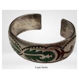 Navajo Delvin J Nelson Sterling Silver Bracelet