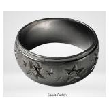 14k White Gold Starburst Pattern Band Ring