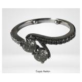 14k White Gold Diamond Bypass Lady's Ring