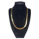 Massive 14k Gold Herringbone Chain Necklace