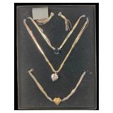 Sterling Silver Heart Jewelry Set Necklace Bracele