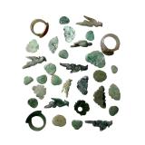 Qing Dynasty Jade Carvings Hat Ornaments & Rings