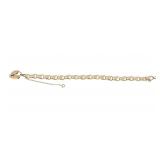 14K YELLOW GOLD HEART LOCKET DESIGN CHARM BRACELET