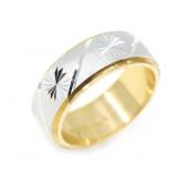 14K TWO-TONE WHITE & YELLOW GOLD WEDDING BAND