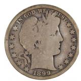 1899-O US SILVER 50C BARBER HALF DOLLAR COIN