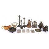 BRASS & NICKEL BUDDHIST TALISMANS & INCENSE CENSER