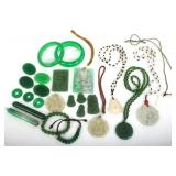 CARVED & DYED JADE BRACELETS, PENDANTS, & CHARMS