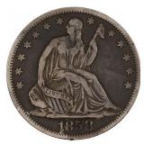 1858-O US SILVER 50C SEATED LIBERTY HALF DOLLAR