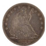 1858-O US SILVER 50C SEATED LIBERTY HALF DOLLAR
