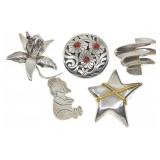 STERLING SILVER TAXCO BROOCHES & BROOCH-PENDANT