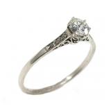 PLATINUM & 0.57 CTW ROUND DIAMOND ENGAGEMENT RING