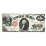 1917 US $1 RED SEAL LARGE NOTE AU