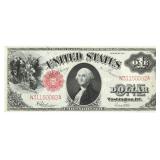1917 US $1 RED SEAL LARGE NOTE AU