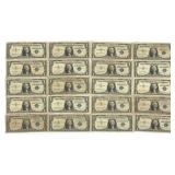 1957 US $1 BLUE SEAL SILVER CERTIFICATES $20 FACE