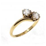 18K YELLOW GOLD FASHION RING WITH CZ