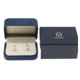 18K WHITE GOLD MIKIMOTO PEARL & DIAMOND DROP EARRI