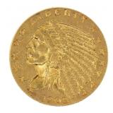 1908 US GOLD $2.50 INDIAN HEAD QUARTER EAGLE COIN