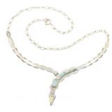 STERLING SILVER & OPAL MODERNIST STYLE NECKLACE