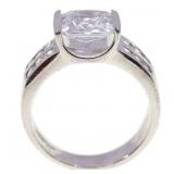 STERLING SILVER CUBIC ZIRCONIA ENGAGEMENT RING