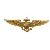 10K YELLOW GOLD US NAVAL AVIATOR WINGS PIN