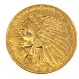 1914 US GOLD $2.50 INDIAN HEAD QUARTER EAGLE COIN