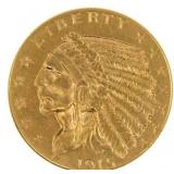 1915 US GOLD $2.50 INDIAN HEAD QUARTER EAGLE COIN