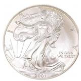 2001 US SILVER EAGLE $1 COIN - UNC