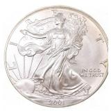 2001 US SILVER EAGLE $1 COIN - UNC
