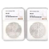 2013 US SILVER EAGLE $1 COINS NGC MS69