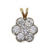 14K YELLOW GOLD 0.77 CTW DIAMOND FLOWER DESIGN PEN