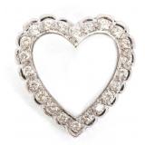 14K WHITE GOLD 1.32 CTW DIAMOND HEART PENDANT