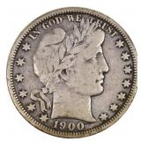1900-O US SILVER 50C BARBER HALF DOLLAR COIN
