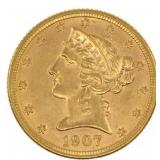 1907-D US GOLD $5 LIBERTY HEAD HALF EAGLE COIN MS