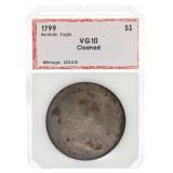 1799 US SILVER DOLLAR $1 HERALDIC EAGLE PCI VG10 C