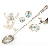 STERLING SILVER SOUTHWESTERN & SANDCAST JEWELRY