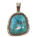 STERLING SILVER MARK YAZZIE OVERSIZE TURQUOISE PEN