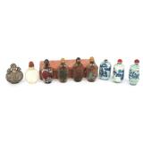CHINESE SNUFF BOTTLES - GLASS, PORCELAIN, STONE, M