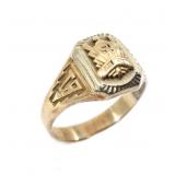 10K YELLOW GOLD & STERLING SILVER 1933 CLASS RING